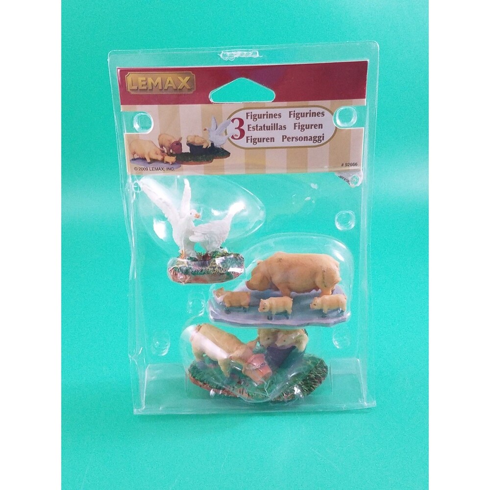 Lemax Village Collection Figurines Farm Animals Pigs Goose #92666 NIP